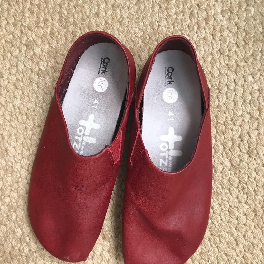 Red Goat Slippers with Cork insole